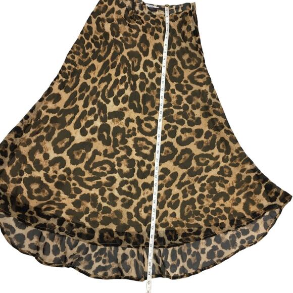 Tobi Modern Day Skirt Leopard Animal Print A-Line Midi Brown Black Women's Small - Picture 6 of 11